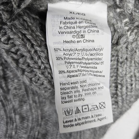 J.Crew Alpaca Blend Womens Pointelle Cable Knit Sweater AF007 Cottage Gray XL - Picture 10 of 16